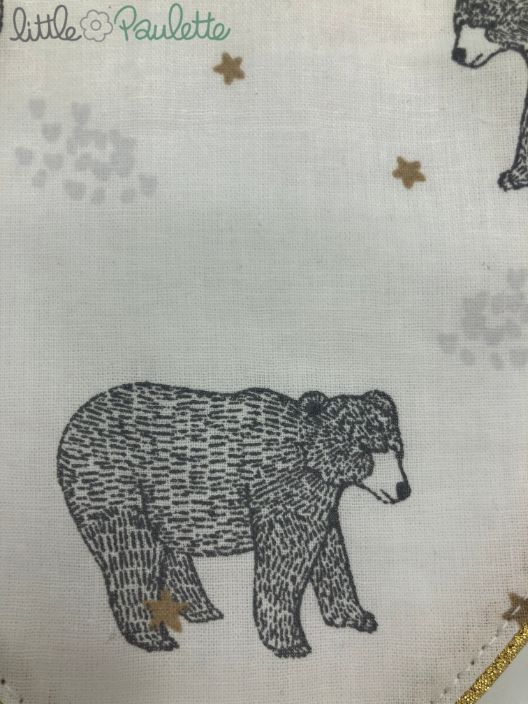 Bavoir bandana ours doré