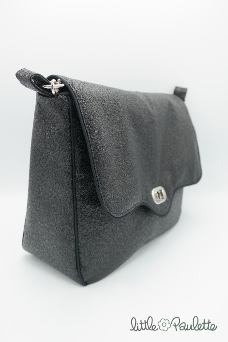 Lena - Le sac à bandoulière pétillant noir volcan